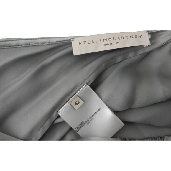 Stella McCartney Womens IT42 Gray Satin Strapless Mini Dress & Bomber Jacket 2PC - Picture 8 of 11